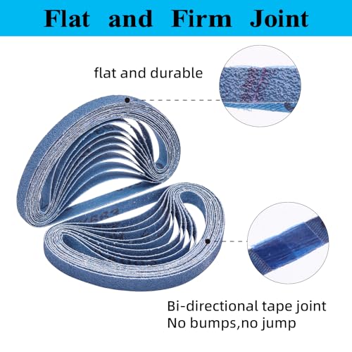 3/8" x 13" Zirconia Sanding Belts, 80 Grit, 30 Pack - color: 80 Grit, size: 3/8x13 inch