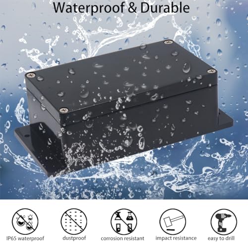 2Packs Junction Box IP65 Waterproof ABS Plastic Electrical Project Case Power Junction Boxes, Project Box with Fixed Ear Black 3.94x2.68x1.97 inch(100x 68 x50 mm) - color: Fixed Ear Design, size: 3.94"x2.68"x1.97"(2Pcs)