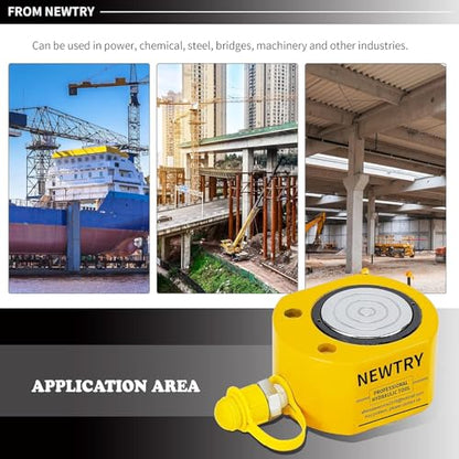 NEWTRY 100 ton Hydraulic Ram Jack + CP-700 Hydraulic Hand Pump Low Profile Porta Power Kit Single Section Mini Jack 0.78’’ Stroke Industrial Hydraulic Cylinder - size: 100T Hydraulic Jack + cp-700 pump