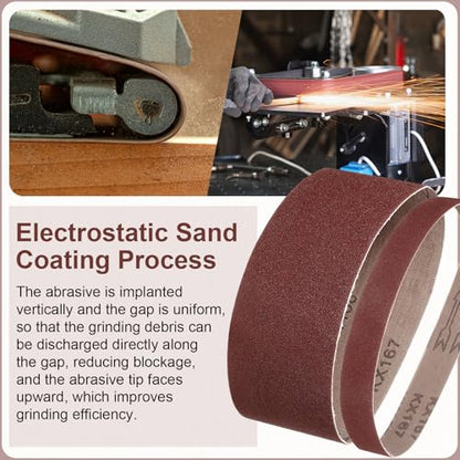 HARFINGTON 1 x 42 Inch Sanding Belts, 12 Pcs 80 Grits Aluminum Oxide Abrasive Belt Sander File Belt for Woodworking, Metal Polishing, Knife Sharpener - size: 1 x 42 Inch(80 Grit)