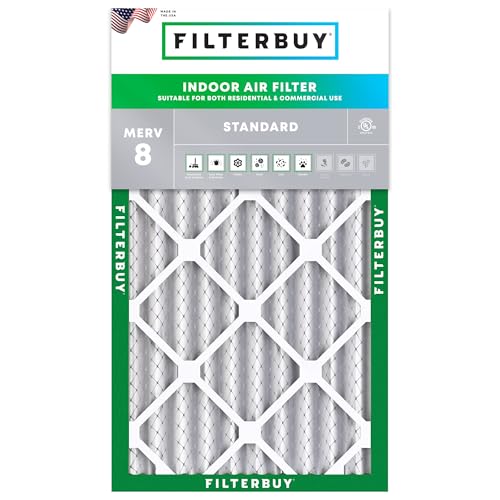 Filterbuy 12x20x4 Air Filter MERV 8 Dust & Allergy Defense (1-Pack) - size: 12x20x4