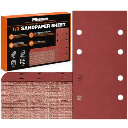 80 PCS 1/3 Sandpaper Sheets 400 Grit 8 Hole - color: GRIT 400