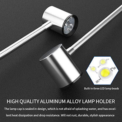 Led C Clamp Work Light IP65 Water Proof Flexible Gooseneck lamp 900 Lumens 120 Volt for Machine Lathe Milling Drill Press Industrial Lighting - size: Install with C-Clamp