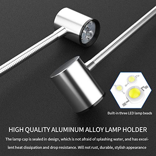 Led C Clamp Work Light IP65 Water Proof Flexible Gooseneck lamp 900 Lumens 120 Volt for Machine Lathe Milling Drill Press Industrial Lighting - size: Install with C-Clamp