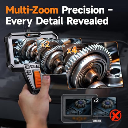 FOXWELL 2-Way 220° Articulating Borescope Camera with Light, Dual Lens - size: 2 Lens