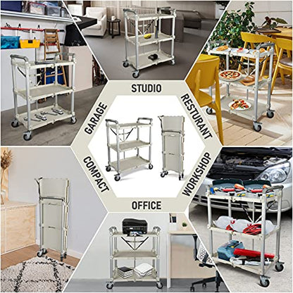 Olympia Tools 89-355 Pack N Roll Collapsible Service Cart, XL, 300LB Capacity, White - color: White, size: 300LB