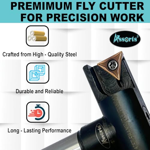 New Balanced Design 3″ Indexable Fly Cutter with 3/4″ Straight Shank, Single Insert Face Milling Cutter, TCMT1604 Insert, Torx Screw & Star Key Included - size: 3" Fly Cutter 3/4" Staight Shank