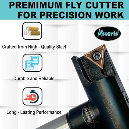 New Balanced Design 3″ Indexable Fly Cutter with 3/4″ Straight Shank, Single Insert Face Milling Cutter, TCMT1604 Insert, Torx Screw & Star Key Included - size: 3" Fly Cutter 3/4" Staight Shank