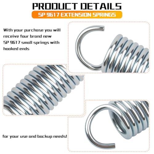 4-Pack 9617 Extension Spring, 2.64 inches × 0.75 inches × 0.6 inches