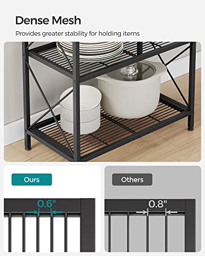 SONGMICS 5-Tier Steel Storage Rack, Shelving Unit with X Side Frames - color: Black, size: 5 Tiers (23.6"W)