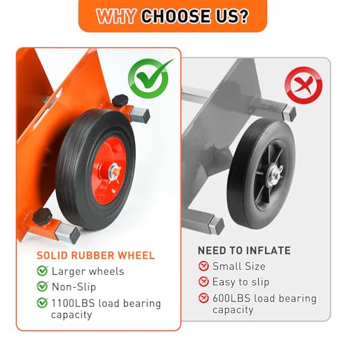 Heavy Duty Panel Dolly,Adjustable Drywall Cart - color: Orange