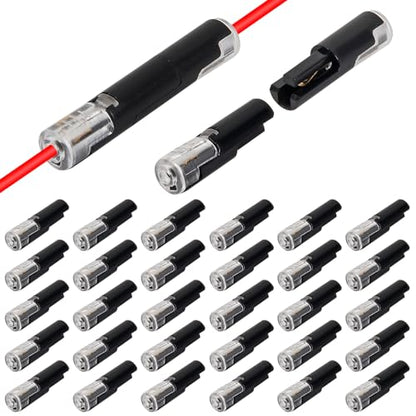 AITRIP 30PCS Single Wire Plug in Connector with Locking Buckle, Flame Retardant Locking Wire Quick Connectors, Suitable for LED Lights, DIY Projects, Home and Automotive Wiring - color: 30PCS