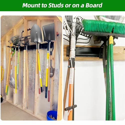 PIYILO 48 in Garage Tool Organizer Wall Mount, Adjustable Tool Storage Rack - size: 48 inch Double-Layer 6-Hook