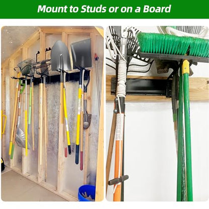 PIYILO 48 in Garage Tool Organizer Wall Mount, Adjustable Tool Storage Rack - size: 48 inch Double-Layer 6-Hook