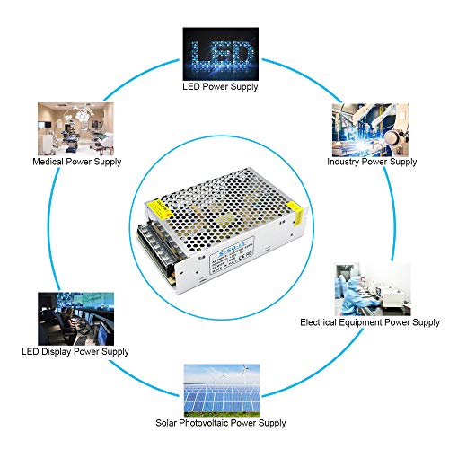 inShareplus 12V 60W LED Power Supply, DC Switching Power Supply, 100-240V AC to DC 12 Volt LED Driver, Converter, 5A 60W Transformer for LED Strip Light, Computer Project - style: 12V 60W