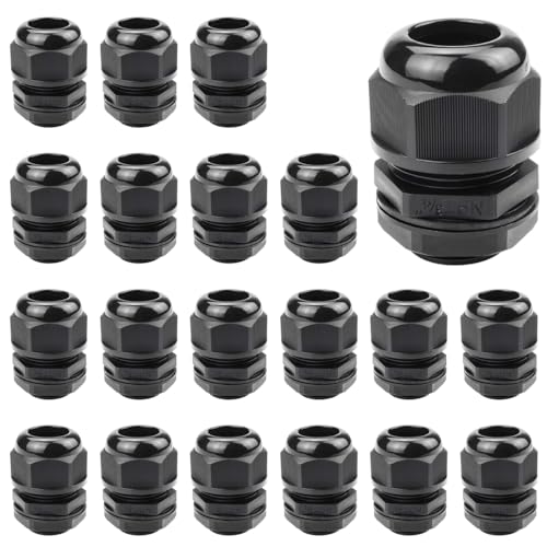 20 Pcs 3/4" NPT Cable Gland 12.5-18mm Waterproof IP68 Nylon PA66 Connector - size: NPT 3/4" (20Pcs)