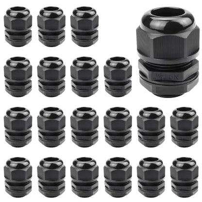 20 Pcs 3/4" NPT Cable Gland 12.5-18mm Waterproof IP68 Nylon PA66 Connector - size: NPT 3/4" (20Pcs)