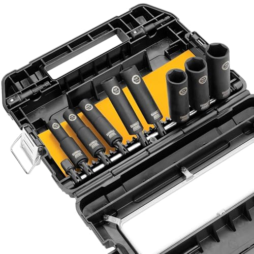 DeWalt Impact Socket Set 1/2 Drive, 10 Piece 1/4" to 1/2" Impact Socket Adapter Set (DW22812)