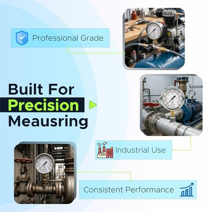2-1/2" Oil Filled Pressure Gauge, Stainless Steel Case, 0-300 PSI, 1/4" NPT - size: [0-300 PSI]