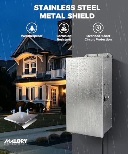 MALORY 600W Low Voltage Transformer for Landscape Lighting - size: 600W Transformer only