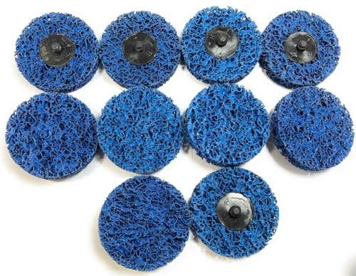 SIGNI Poly Strip Abrasive Surface Conditioning Quick Change Rolok Disc for Quick Paint, Rust, and Oxidation Removal - 3 Inch Diameter - Ideal for Automotive, Metalworking, and DIY （Blue,10 pcs - size: 3 inch