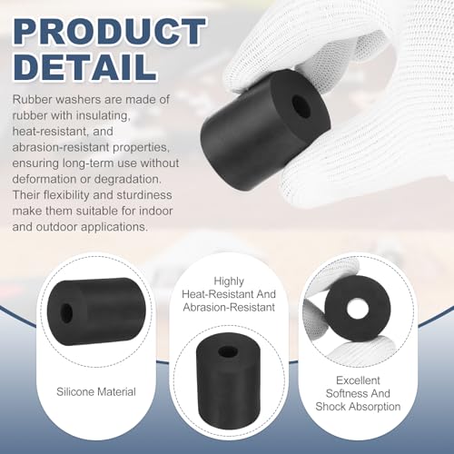 uxcell 35Pcs Rubber Spacers, 20mm OD, 10mm ID, 8mm Thick Black Round Anti Vibration Rubber Pads Isolation Bushings Washer for Home Cars Boat(0.79" OD x 0.39" ID x 0.31" Thick) - size: 30mm OD x 10mm ID x 35mm Thick