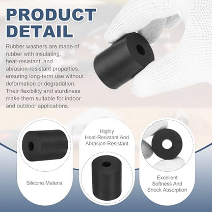uxcell 35Pcs Rubber Spacers, 20mm OD, 10mm ID, 8mm Thick Black Round Anti Vibration Rubber Pads Isolation Bushings Washer for Home Cars Boat(0.79" OD x 0.39" ID x 0.31" Thick) - size: 30mm OD x 10mm ID x 35mm Thick
