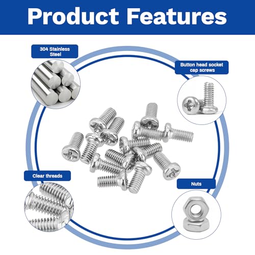 530Pcs 304 Stainless Steel Metric Micro Screws Nuts Assortment, M1.7x3/4/5/6/8mm Sizes, Phillips Pan Head, Fully Threaded Kit for Arduino, RC Models, Electronics, DIY Projects - size: M1.7x3/4/5/6/8- 530 Pcs