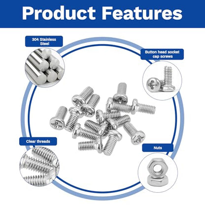 530Pcs 304 Stainless Steel Metric Micro Screws Nuts Assortment, M1.7x3/4/5/6/8mm Sizes, Phillips Pan Head, Fully Threaded Kit for Arduino, RC Models, Electronics, DIY Projects - size: M1.7x3/4/5/6/8- 530 Pcs