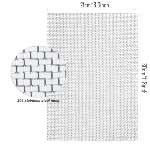 4 Pack 5 Stainless Steel Mesh, 12x8 Inch Wire Mesh Sheets for DIY Projects - Easy to Cut, No Rust
