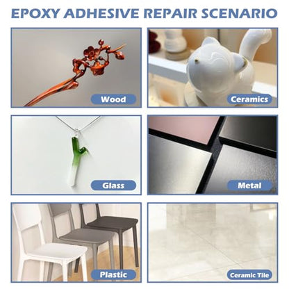 30 Minute Epoxy Glue 7.6 fl oz, Fast Cure Clear 2 Part Epoxy Adhesive