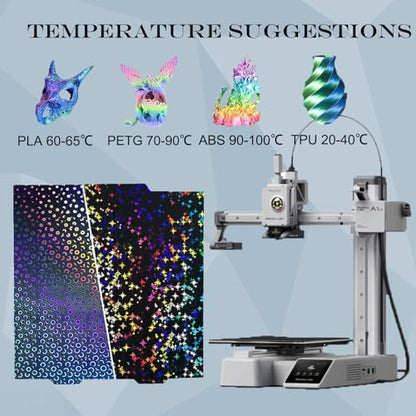 Smooth Galaxy PEY+Kaleidoscope PEK Build Plate for Bambu Lab A1 Mini 3D Printer,Double Sided Smooth Flexible Spring Steel Plate Effect Sheet 184x184mm for Bambu Lab A1 Mini - color: Galaxy PEY+Kaleidoscope PEK