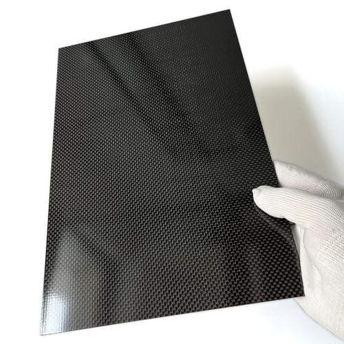 Carbon Fiber Sheet Plain Glossy Finish 200x300x0.5MM,3K Carbon Fiber Panel Plate - size: 200x300x0.5mm, style: Plain Glossy Finish