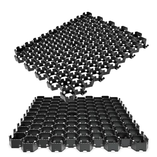 Standartpark Vodaland Permeable Pavers - HexPave Grass & Gravel Permeable Paver System - 100% Recycled PPE Plastic Pavers, Handles 27,000 lbs, 1" Depth, 325 s.f / 110 Units - size: 325 Sq Ft