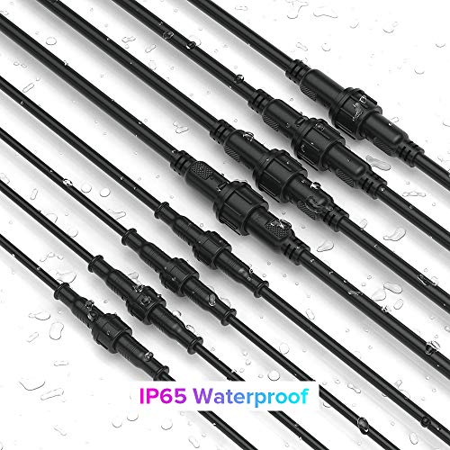 BTF-LIGHTING 4 Pin Electrical Connector 24AWG IP65 Male Female Connector 7.87in/20cm Extension Cable for Car,Truck,Boat,Indoor/Outdoor LED Strip Lights/String 15mm Nut Small Size 5 Pairs - size: 4 PIN Small Size