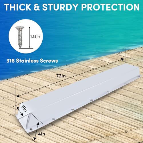 ORLANG 36"/48"/59"/72" Dock Bumpers,Dock Fenders with Stainless Steel Screws,Boat Dock Bumpers,Dock Post Bumper for Docking Edges, Piling, Vertical Poles, Horizontal Decks or Piers(Multiple Colors) - color: White, style: 72 In-2Pack