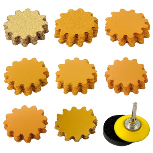 MAXMAN 2" Sanding Discs, 80Pcs Flex Edge Wavy, 60-600 Grit Wet/Dry Pads - style: 60-600 Grit