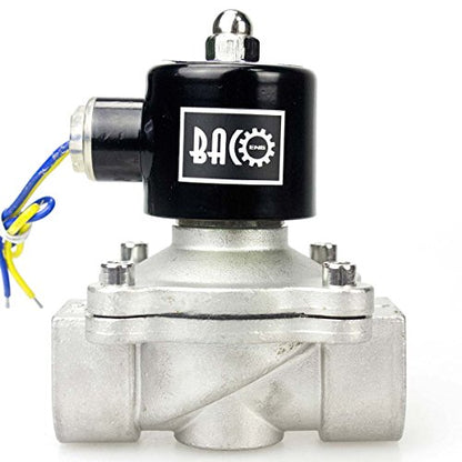 BACOENG 1" AC110V Stainless Steel Electric Solenoid Valve (NPT, Normally Closed) - size: 1"NPT