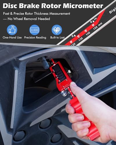 Brake Rotor Measuring Tool, Digital Caliper for Disc Brake Thickness