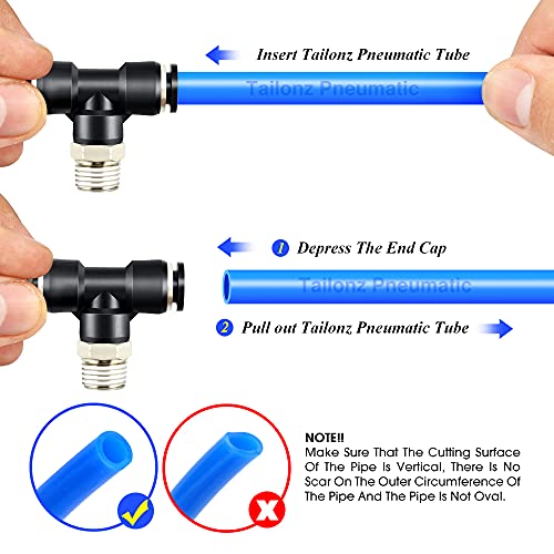 TAILONZ 1/2" OD x 1/2" MNPT Push to Connect Branch Tee Fitting 10Pcs - size: 1/2"OD x 1/2"MNPT
