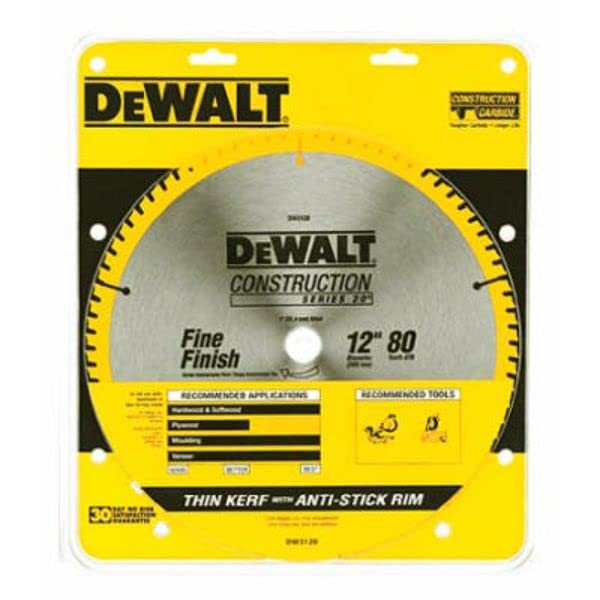 DEWALT 12 Inch 80T Carbide Circular Saw Blade, Fine Finish Saw Blade (DWA11280)