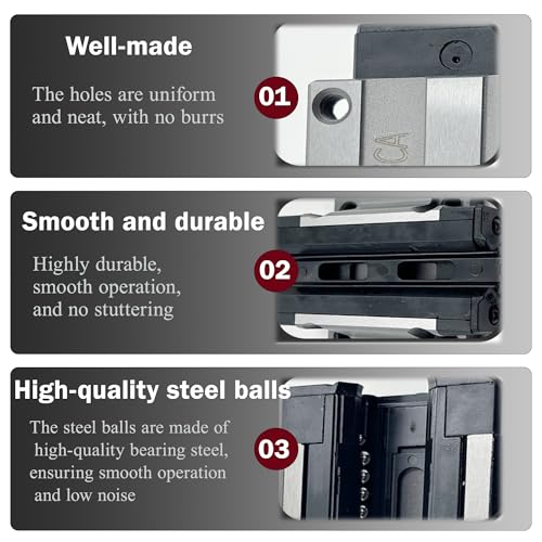 2Pcs HGW15CC Bearing Blocks, 15mm HG15 Linear Motion Ball Bearing Carriage Slider Sliding CC Blocks for Square Linear Slide Guide Guideway Rail HGW15 as CNC Kit Part Replacement - size: HGW15CC