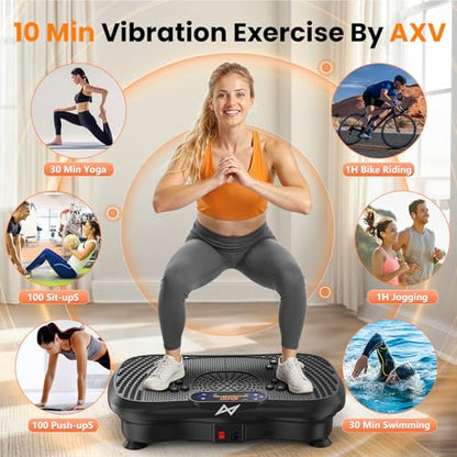 AXV Vibration Plate Exercise Machine Fitness Platform Body Vibrating Board - color: BT.PRO.BLACK