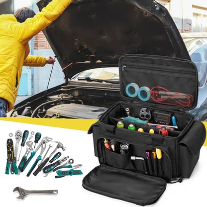 Rexmica Small Tool Bag Tool Storage Organizer Tactical Range Bag, Black - color: Black