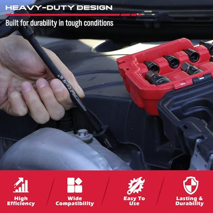 73-Piece Impact Socket Set with Hex & Torx Bit Sockets, SAE & Metric Deep & Shallow Sockets, Ratchet Handle, Universal Joint, Adapters & Extension Bars, CR-MO Steel - style: 73-Piece Master Impact Set