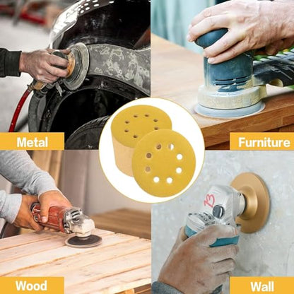 100PCS 5 Inch Sanding Discs 220 Grit Random Orbit Sander Sandpaper - style: Advanced Aluminum Oxide