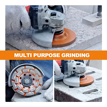 Concrete Diamond Grinding Cup Wheel,BRSCHNITT 4-1/2 inch Diamond Double Row Cutting Wheel for Grinding/Polishing/Cleaning Surface Grinding Granite, Concrete,Stone,Cement,Marble,Rock - size: 4-1/2"(115mm)