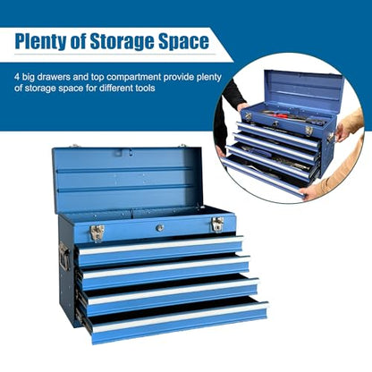 Heavy Duty Portable Tool Chest with Multiple Drawers and Locking System for Secure Tool Storage and Organization on the Go