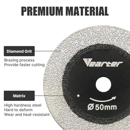 1.97'' Diamond Glass Cutting Disc 5PCS with 1/4" Hex Mandrel