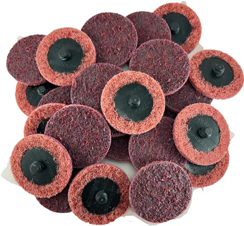 Sungold Abrasives 74903 Medium Non Woven Surface Conditioning R-Type Quick Change Disc, 2-Inch, Maroon (25/box) - color: Maroon Medium, size: 2 in.